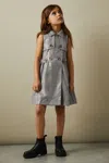 Reiss Black/white 4-9 Yrs Sequin Dogtooth Double-breasted Dress In Black/white