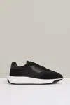Reiss Black/white Emmett Leather Suede Running Trainers