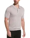 Reiss Blair Press Stud Wool Polo Shirt In Brown