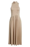 Reiss Blake Turtleneck Sleeveless Dress In Neutral
