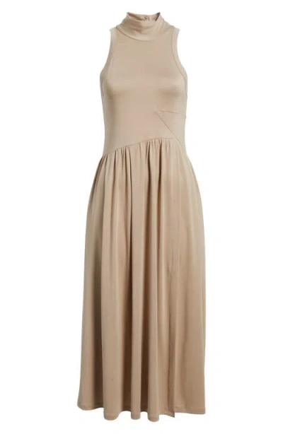 Reiss Blake Turtleneck Sleeveless Dress In Neutral