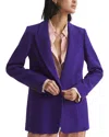 Reiss Blake Single Breasted Wool Blazer In Purple
