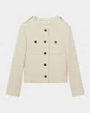 Reiss Cream Wool Cropped Jacket In Cream