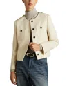 Reiss Blane Cropped Wool Jacket In White