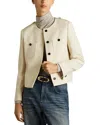 Reiss Cream Wool Cropped Jacket In Cream
