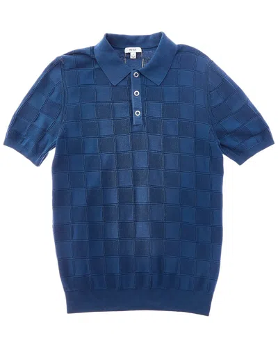 Reiss Blaze Press-stud Polo T-shirt In Blue
