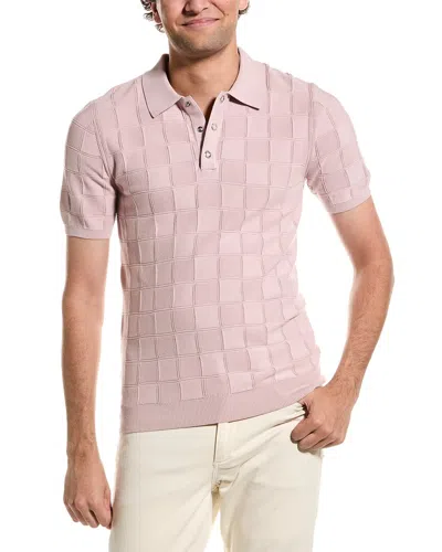 Reiss Blaze Press-stud Polo T-shirt In Pink