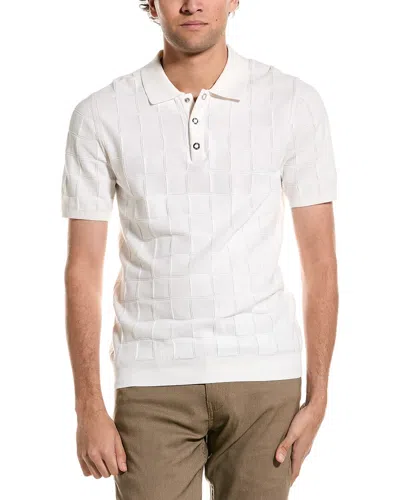 Reiss Blaze Press-stud Polo T-shirt In White