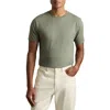 Reiss Dark Sage Bless Cotton-jersey Crew Neck T-shirt In Green