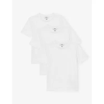 Reiss Kids' White Bless Pack Of Three Cotton-jersey T-shirts 9-13