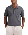 Reiss Blinker Short Sleeve Snap Polo In Gray