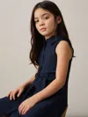 Reiss Blue 9-13 Yrs Tie-waist Collared Dress In Blue