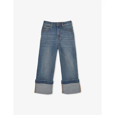 Reiss Kids' Blue Belinda Turn-up Denim Jeans 3