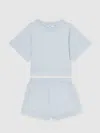 Reiss Blue Cotton-blend Sweatshirt And Shorts Set
