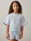 Reiss Blue Cotton-blend Sweatshirt And Shorts Set