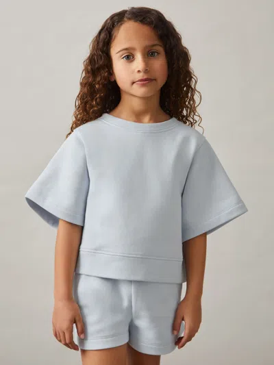 Reiss Blue Cotton-blend Sweatshirt And Shorts Set