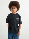 Reiss Blue Cotton Motor Cars-print T-shirt