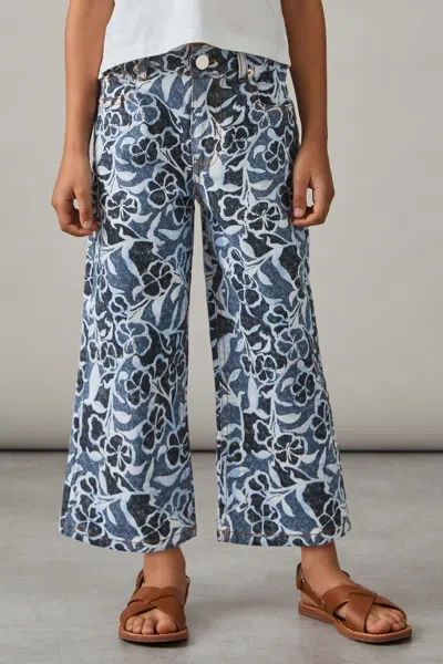 Reiss Blue Floral-print Straight-leg Jeans