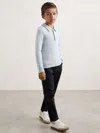 Reiss Blue Fog Wool And Cashmere Polo Jumper In Blue