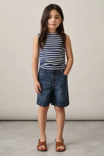Reiss Blue Knee-length Denim Shorts