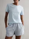 Reiss Blue Linen Drawstring Shorts In Blue