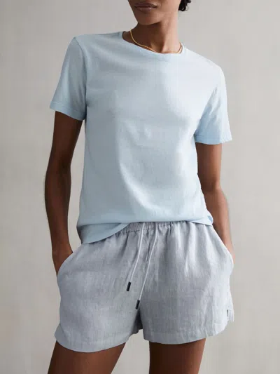 Reiss Blue Linen Drawstring Shorts