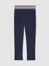 Reiss Blue 3-9 Yrs Stripe-waist Leggings In Blue