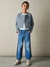 Reiss Blue Magda 9-13 Yrs Double-breasted Bouclé Jacket