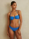 Reiss Blue Removable Strap Bandeau Bikini Top In Blue