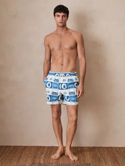Reiss Blue Multi | Ché Sunset-print Swim Shorts