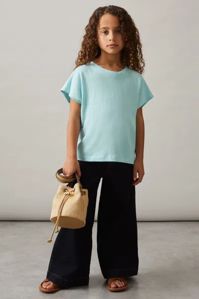 Reiss Blue Oversized Cotton-blend T-shirt