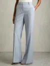 Reiss Blue Petite Wide-leg Tailored Trousers