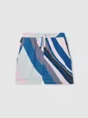Reiss Blue Print Tommi 13-14 Yrs Printed Drawstring-waist Shorts In Multi