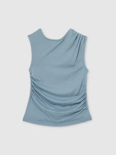 Reiss Blue Ruched Jersey Vest