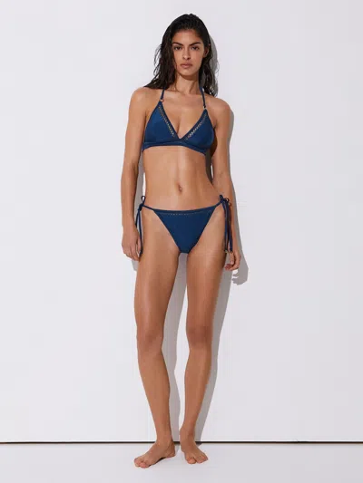 Reiss Blue Shimmer Side-tie Bikini Bottoms