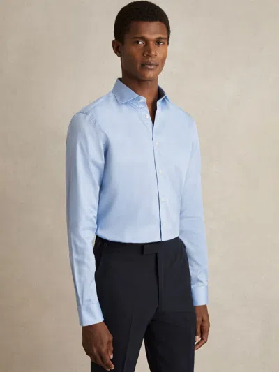 Reiss Blue Stripe Remote Bengal Cotton Sateen Shirt