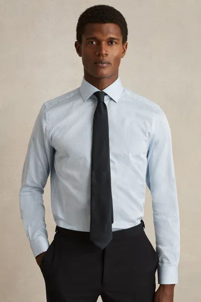 Reiss Blue Stripe Remote Bengal Cotton-satin Bengal-stripe Shirt