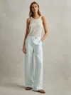 Reiss Lori Viscose-linen Wide Leg Suit Trousers