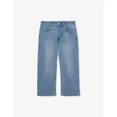 Reiss Kids' Blue Wash Ronnie Relaxed-fit Stretch-denim Jean In Metallic