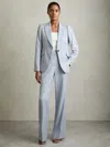 Reiss Blue Wide-leg Tailored Trousers