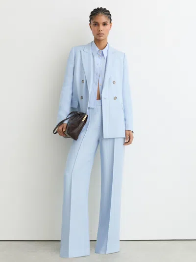 Reiss Blue Wide-leg Suit Trousers