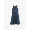 Reiss Wilder Patchwork Denim Midi Dress 9-13 Years Blu In Blue