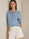 Reiss Womens Ava Open-neck Long-sleeve Wool And Cashmere-blend Jumper Blue In Blue