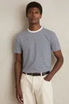 Reiss Mens Bay Striped Cotton-jersey T-shirt Blue White