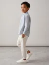 Reiss Blue/white Oversize Cotton-poplin Striped Shirt In Blue