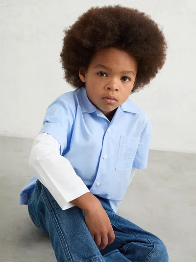 Reiss Kids' Blue/white Shirt