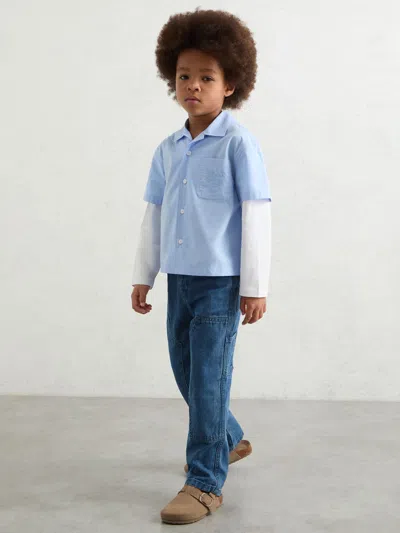 Reiss Kids' Blue/white Shirt