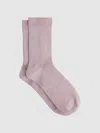 Reiss Blush Carrie Metallic Ribbed Socks In Pink