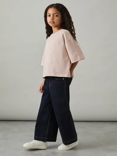 Reiss Blush Cassy 4-9 Yrs Oversized Cotton Crew-neck T-shirt In Pink