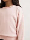Reiss Blush Wool-blend Crystal-neckline Jumper With Cashmere In Pink